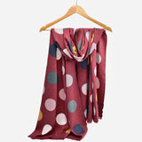 Autumn and winter shawl wool cotton scarf polka dot striped warm scarf women's all-match