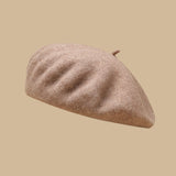 Female beret, vintage in autumn and winter, woolen cloth, octagonal hat, versatile painter hat