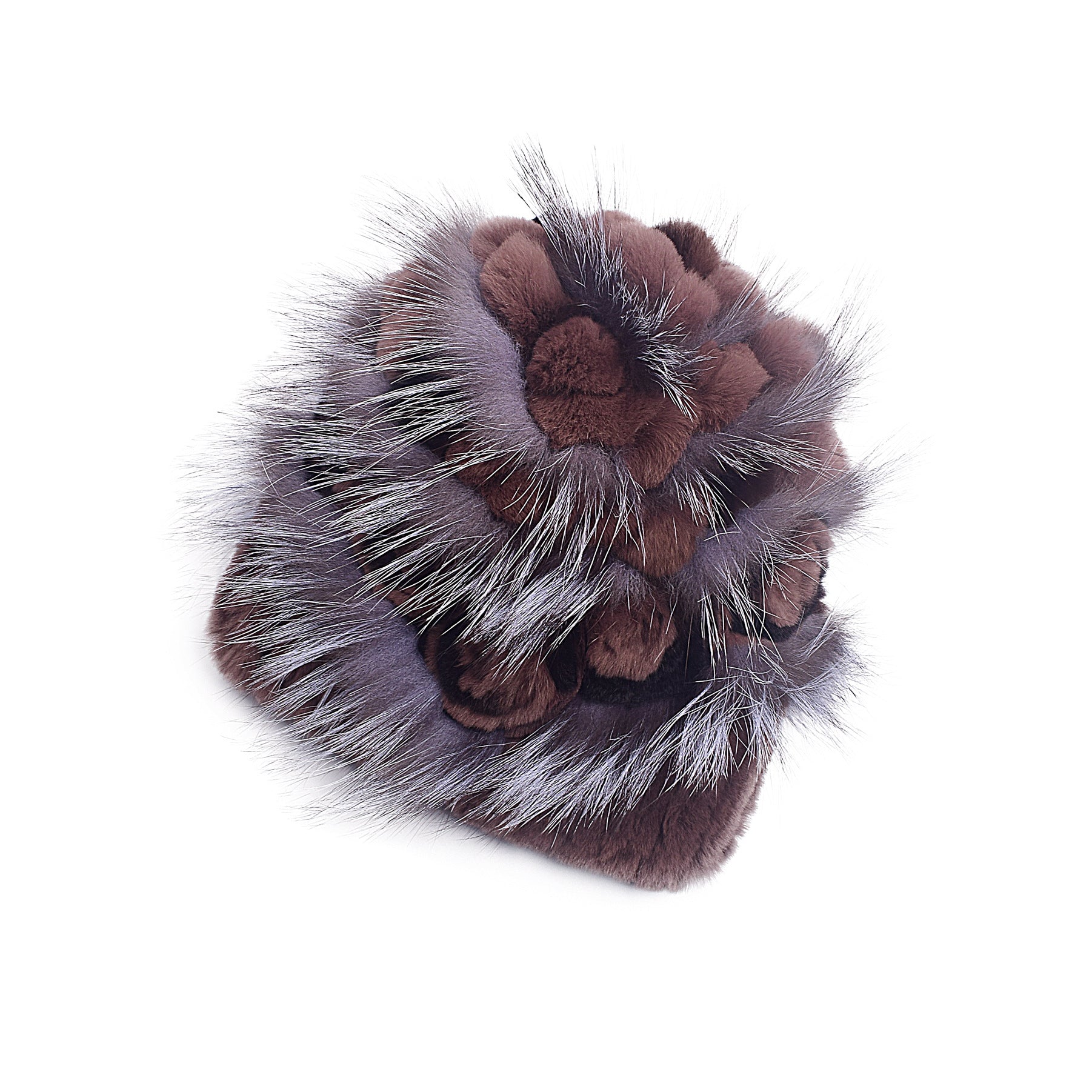 Women's Winter Woven Rex Rabbit Fur Flower Fashion Fur Hat