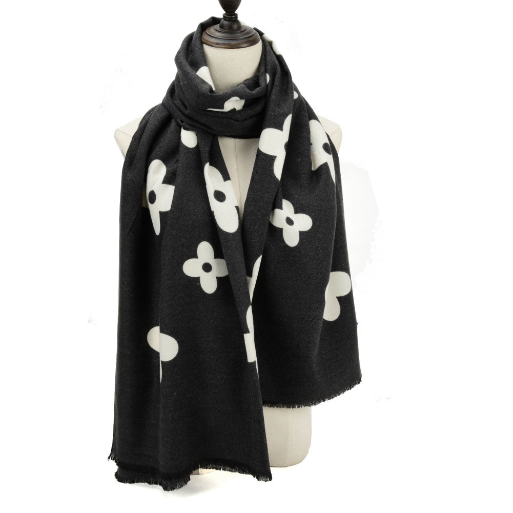 Silk scarf women's satin ethnic style shawl cashmere fashion print warm women's scarf