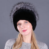 Ladies Winter Rex Rabbit Fur Warm Hat Ear Guards Thickened Handmade
