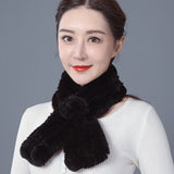Rex rabbit fur scarf thickened warm men's and women's autumn winter fur collar wild windproof neck sleeve