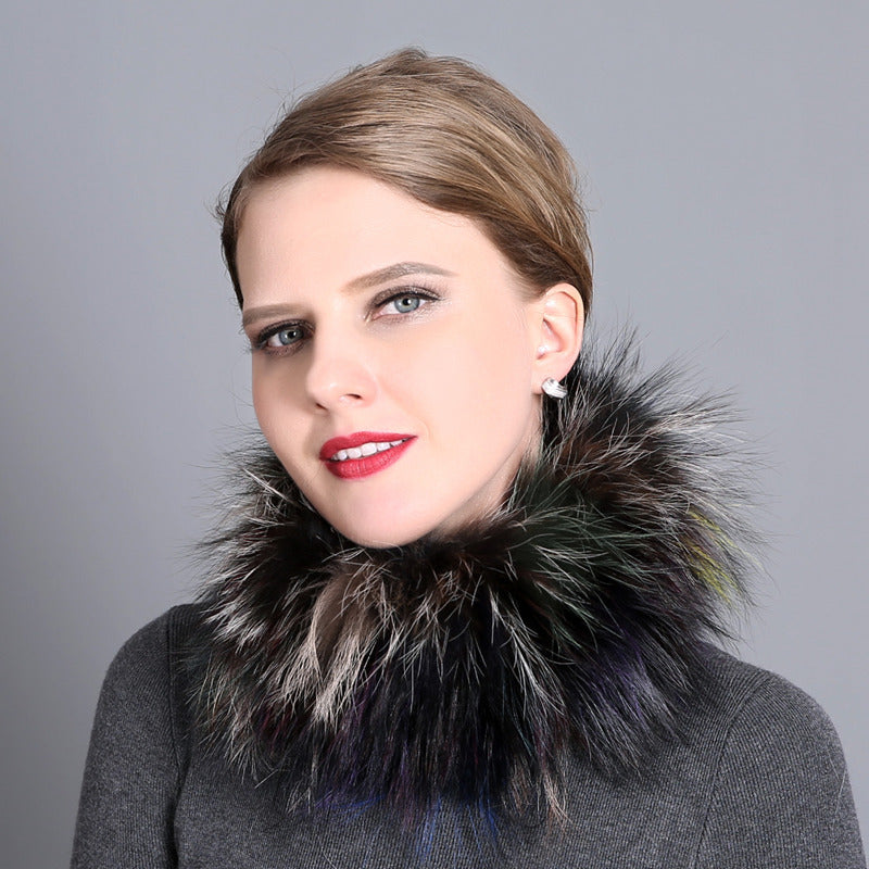 Neck scarf, female winter fur collar, small neck scarf, thickened warm scarf, fox fur