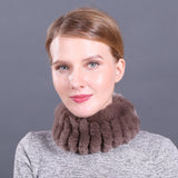 Rex rabbit fur scarf elastic knitted fur collar set autumn and winter women's pullover warm scarf dual-use