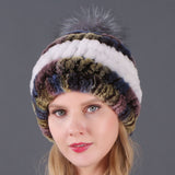 Autumn and winter ladies fur hat Rex rabbit fur warm fox fur ball cap ball cap