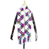 Women's Rex rabbit fur collar double-sided woven long warm scarf