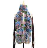 Women's Rex rabbit fur collar double-sided woven long warm scarf