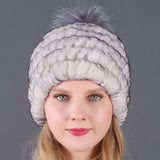Autumn and winter ladies fur hat Rex rabbit fur warm fox fur ball cap ball cap