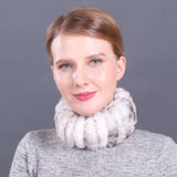 Rex rabbit fur scarf elastic knitted fur collar set autumn and winter women's pullover warm scarf dual-use