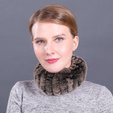 Rex rabbit fur scarf elastic knitted fur collar set autumn and winter women's pullover warm scarf dual-use