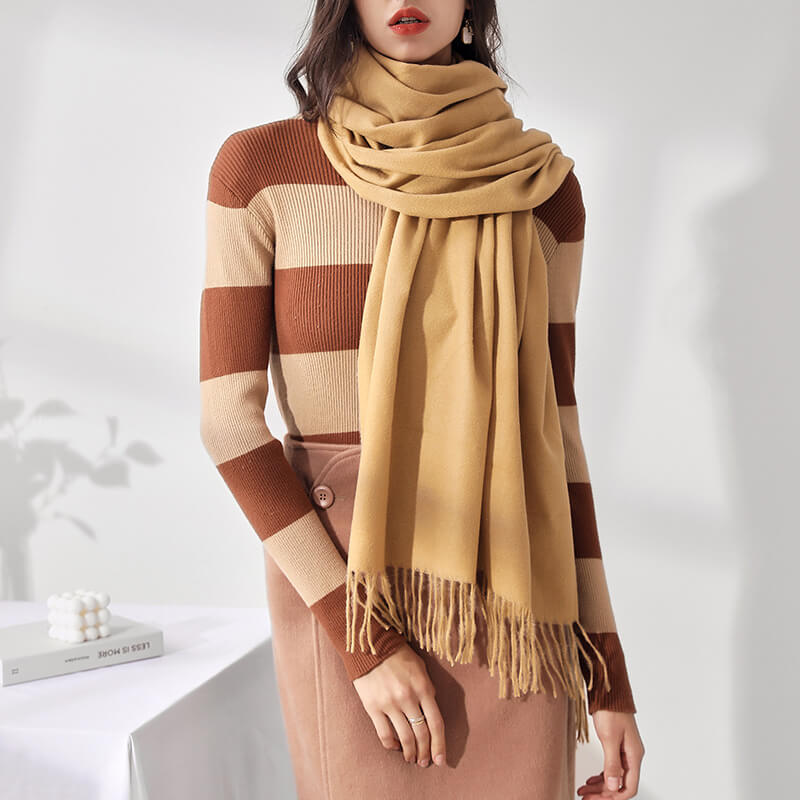 Large Soft Cashmere Silky Pashmina Solid Shawl Wrap Scarf for Women