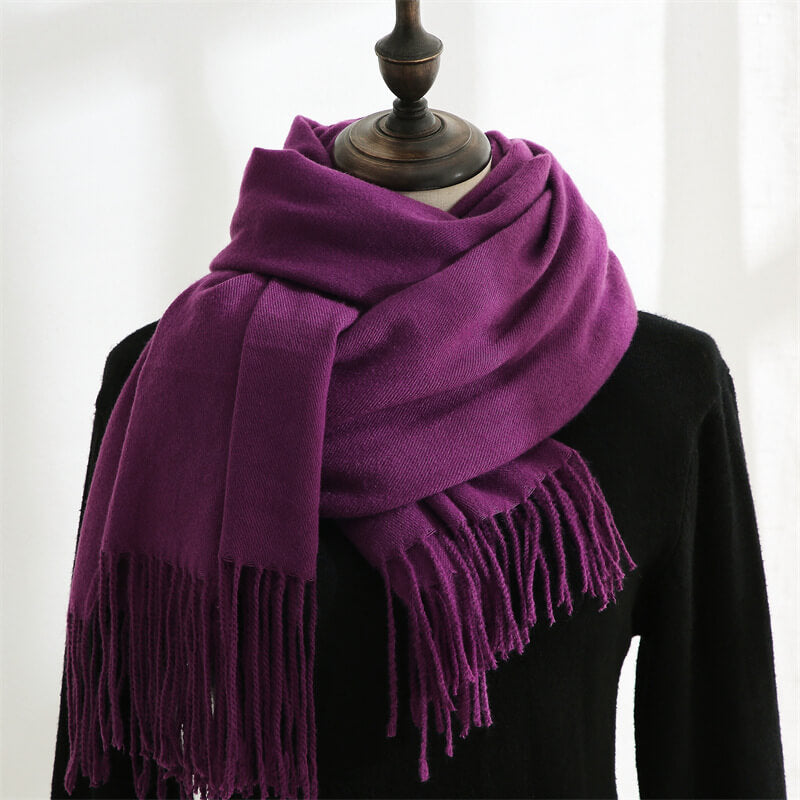 Large Soft Cashmere Silky Pashmina Solid Shawl Wrap Scarf for Women