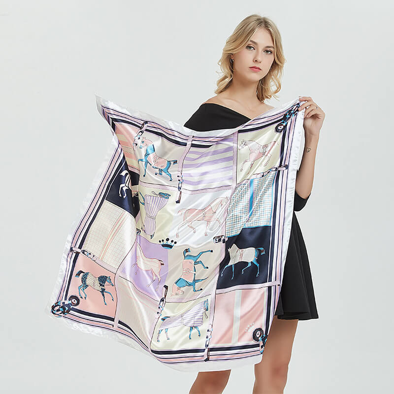 Women's 35" Satin Square Silk Scarf