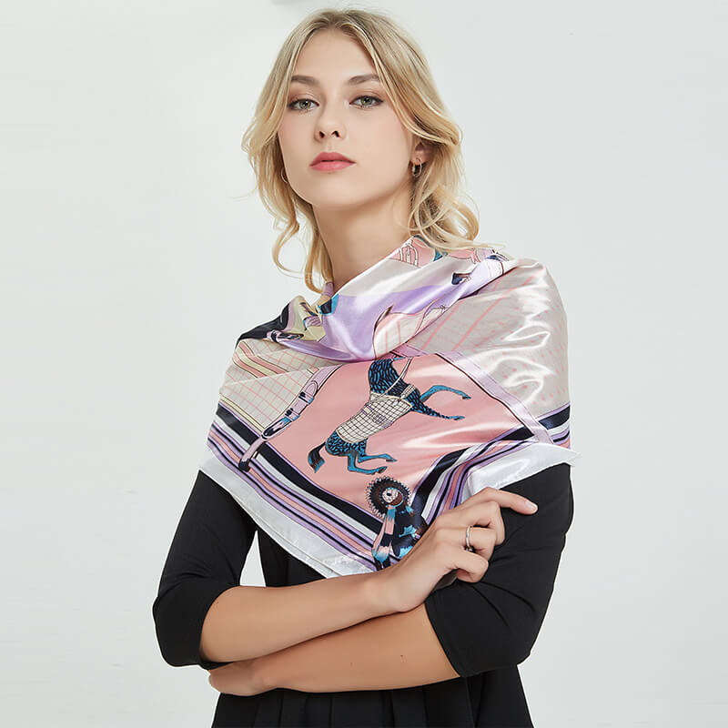 Women's 35" Satin Square Silk Scarf
