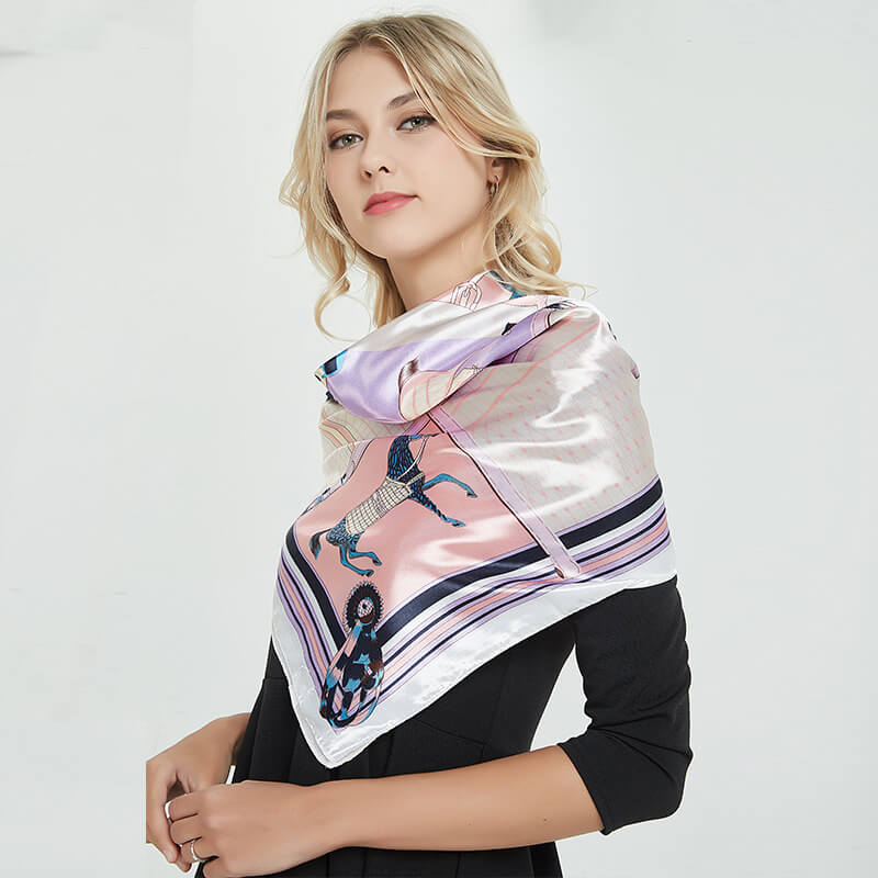 Women's 35" Satin Square Silk Scarf