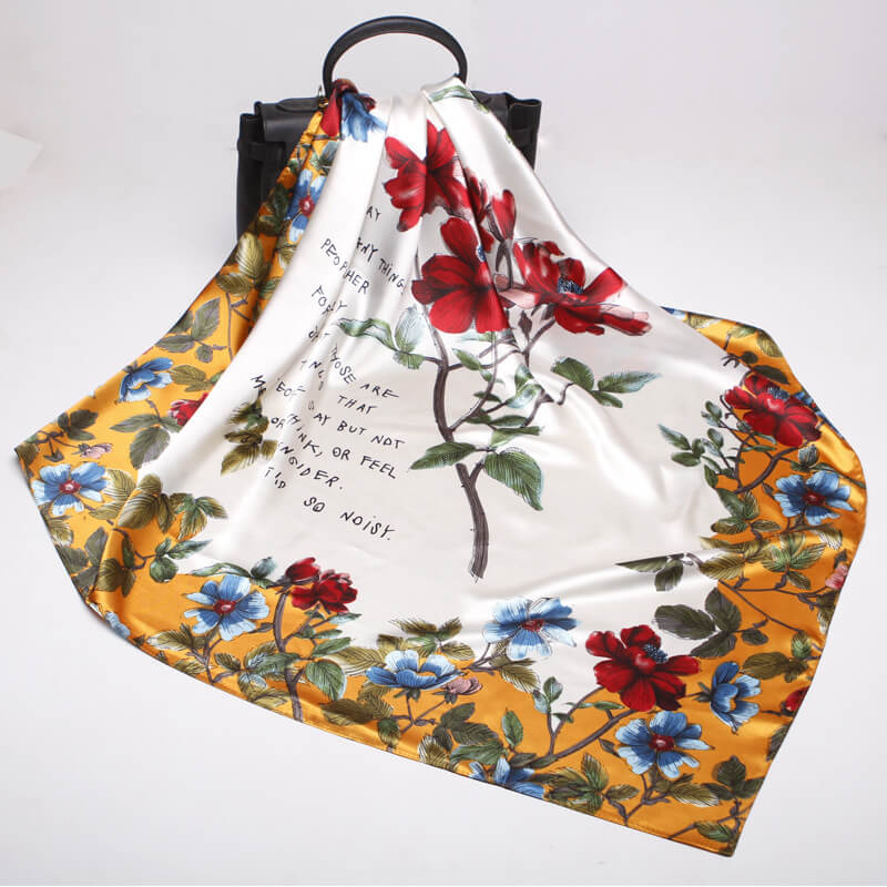 Women's 35" Satin Square Silk Scarf