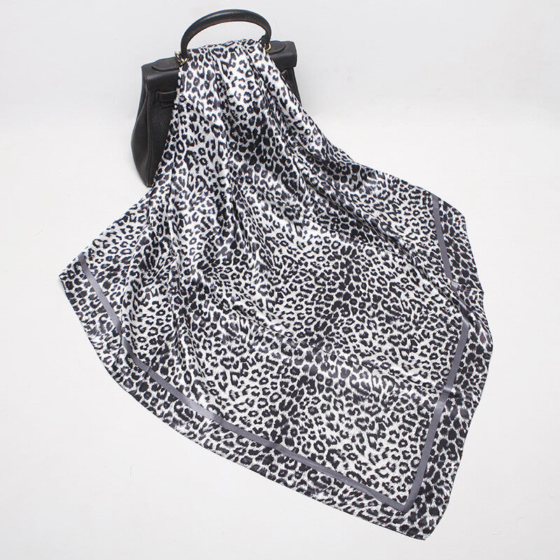 Silk Feeling Scarf Medium Square Satin Head Scarf for Women 35 × 35 inches-4Pcs