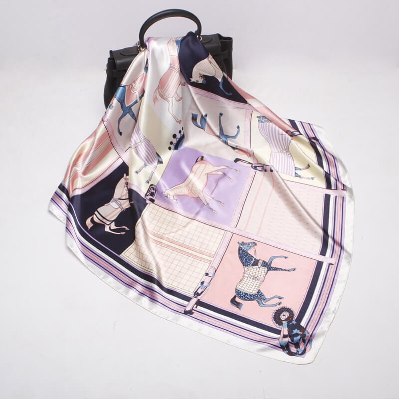 Women's 35" Satin Square Silk Scarf