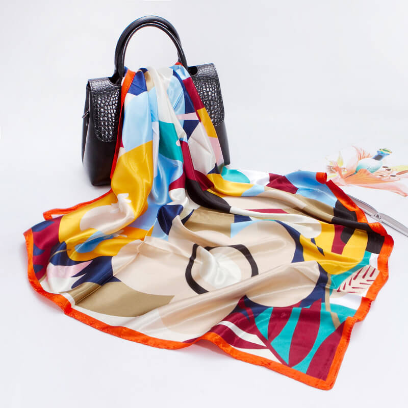 35" Square Silk Like Head Scarf - Women's Fashion Silk Feeling Scarf for Hair Wrapping and Sleeping at Night.