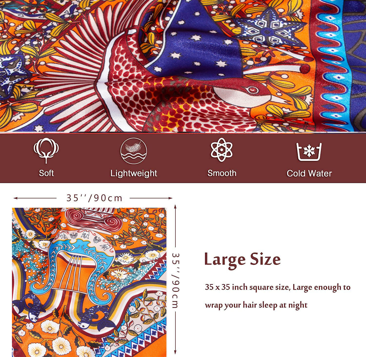 35 x 35 Silk Scarf -Detail Picture