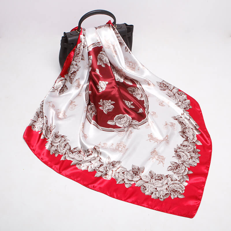Women's 35" Satin Square Silk Scarf