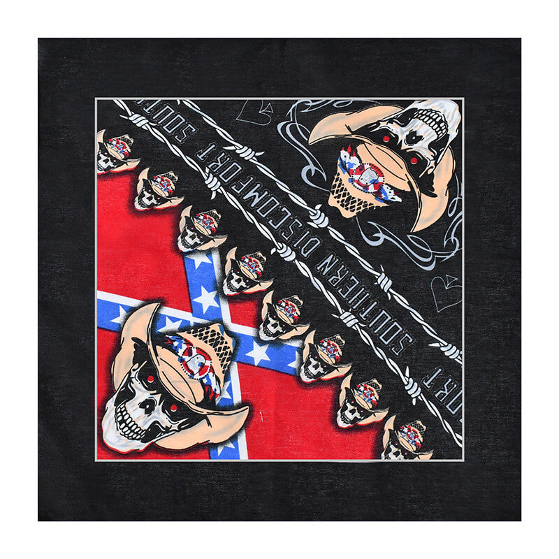 12 skull bandana tie retro hip-hop pocket squares--style 25