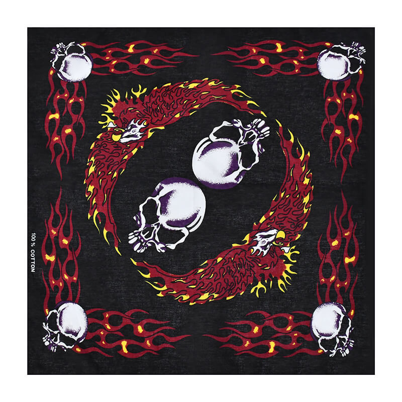 12 skull bandana tie retro hip-hop pocket squares--style 26