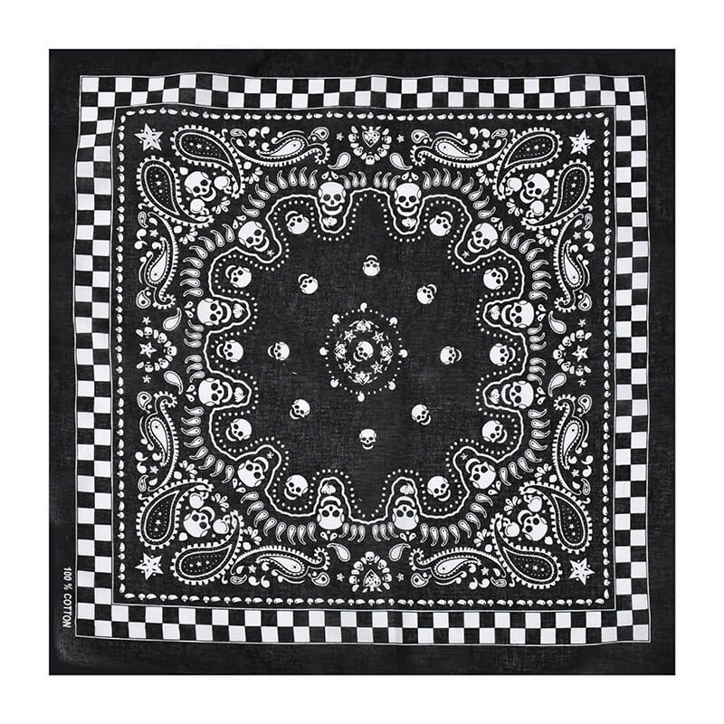 12 skull bandana tie retro hip-hop pocket squares--style 28