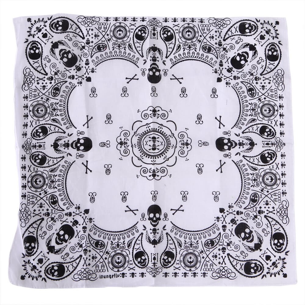 12 skull bandana tie retro hip-hop pocket squares--style 20