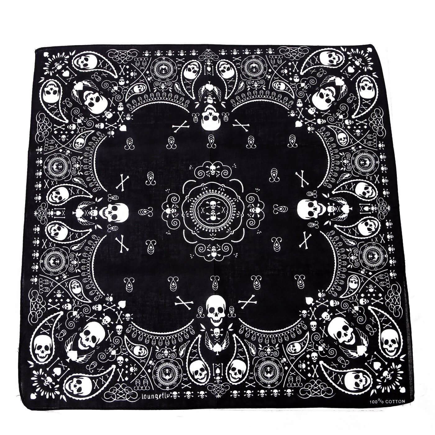 12 skull bandana tie retro hip-hop pocket squares--style 24