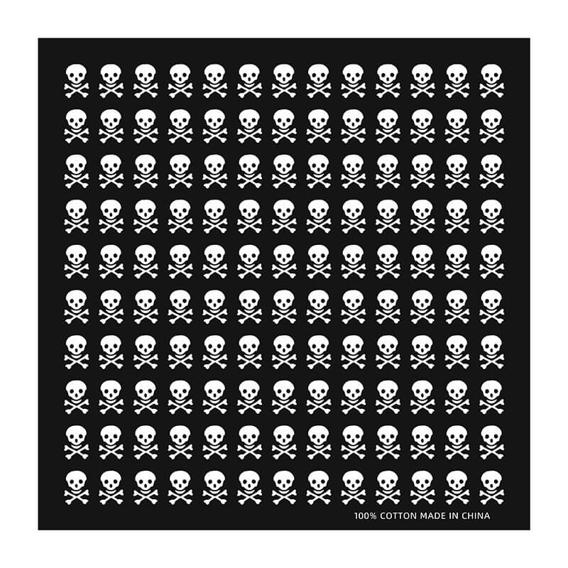 12 skull bandana tie retro hip-hop pocket squares--style 34