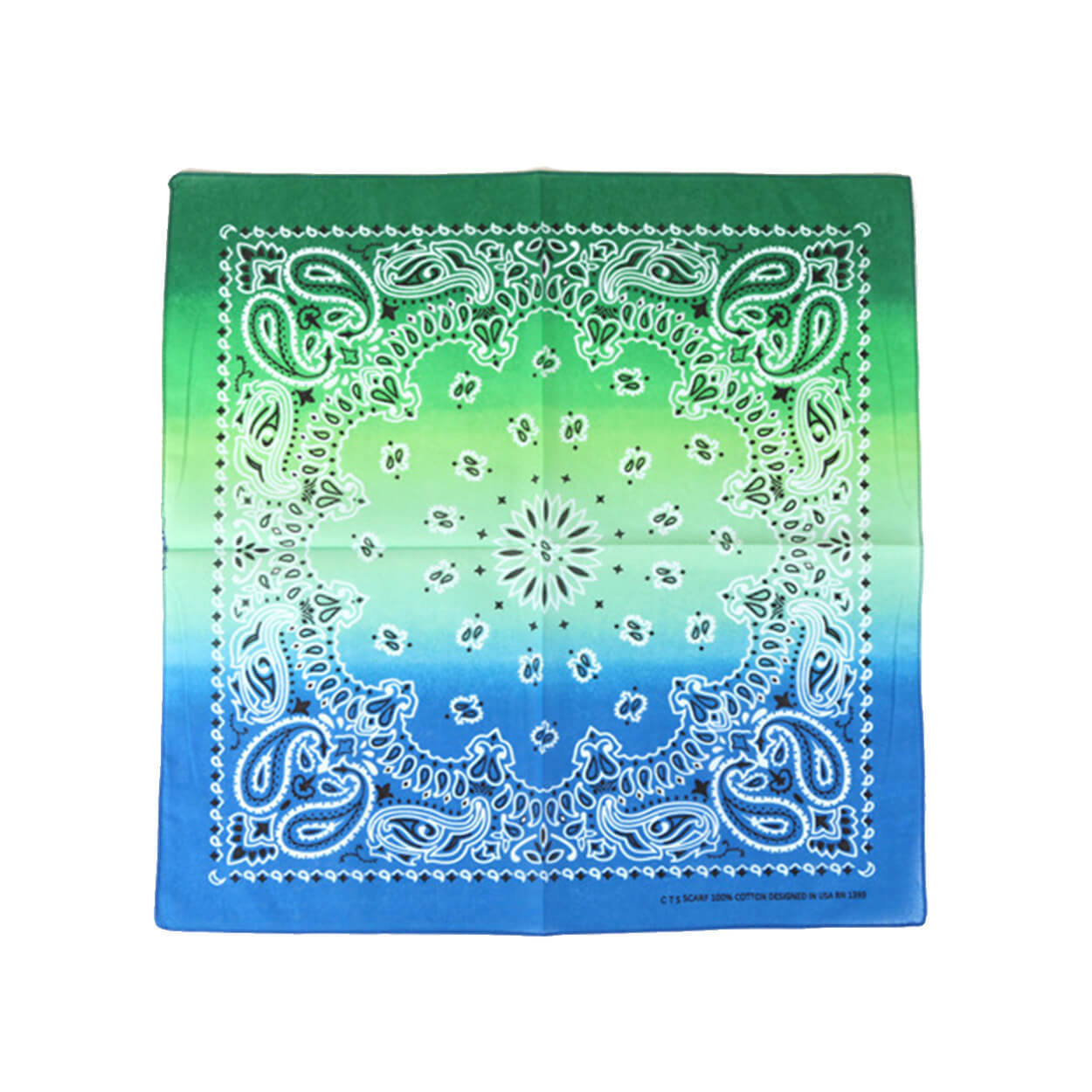 Novelty Gradient Cotton Bandana Paisley Print Head Wrap Handkerchief-Side Picture