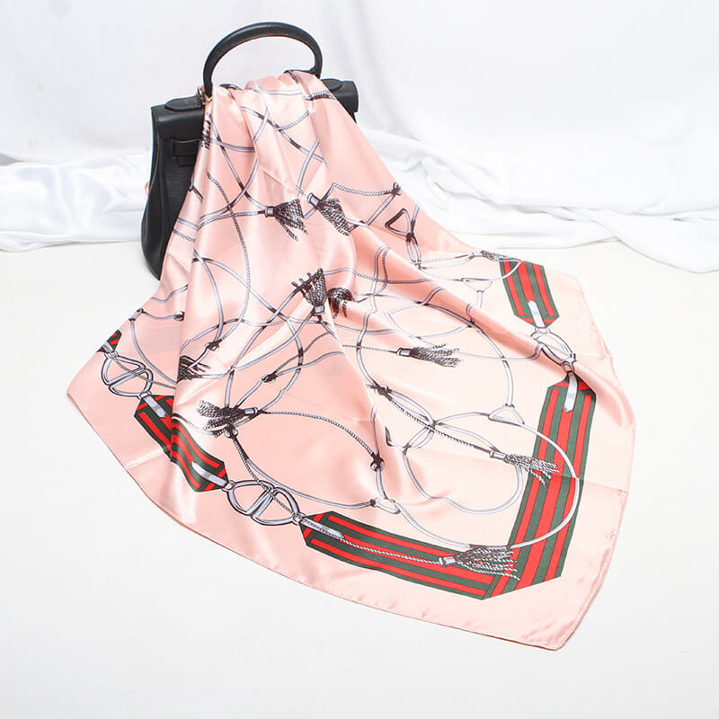 35” Large Satin Square Head Scarf-Detail Picture