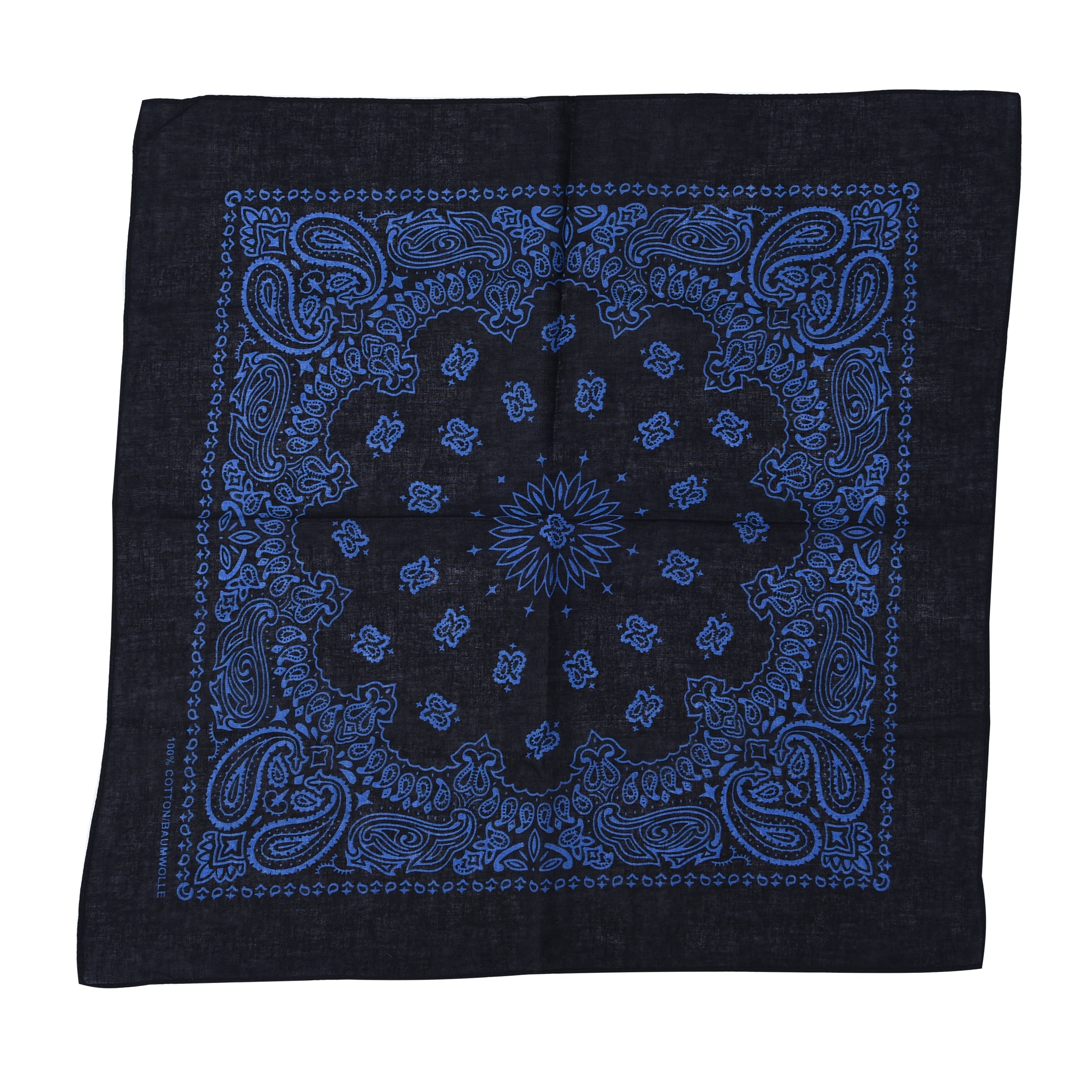 Novelty Print Paisley Cowboy Bandana Party Favor Scarf Headband Handkerchiefs-blue