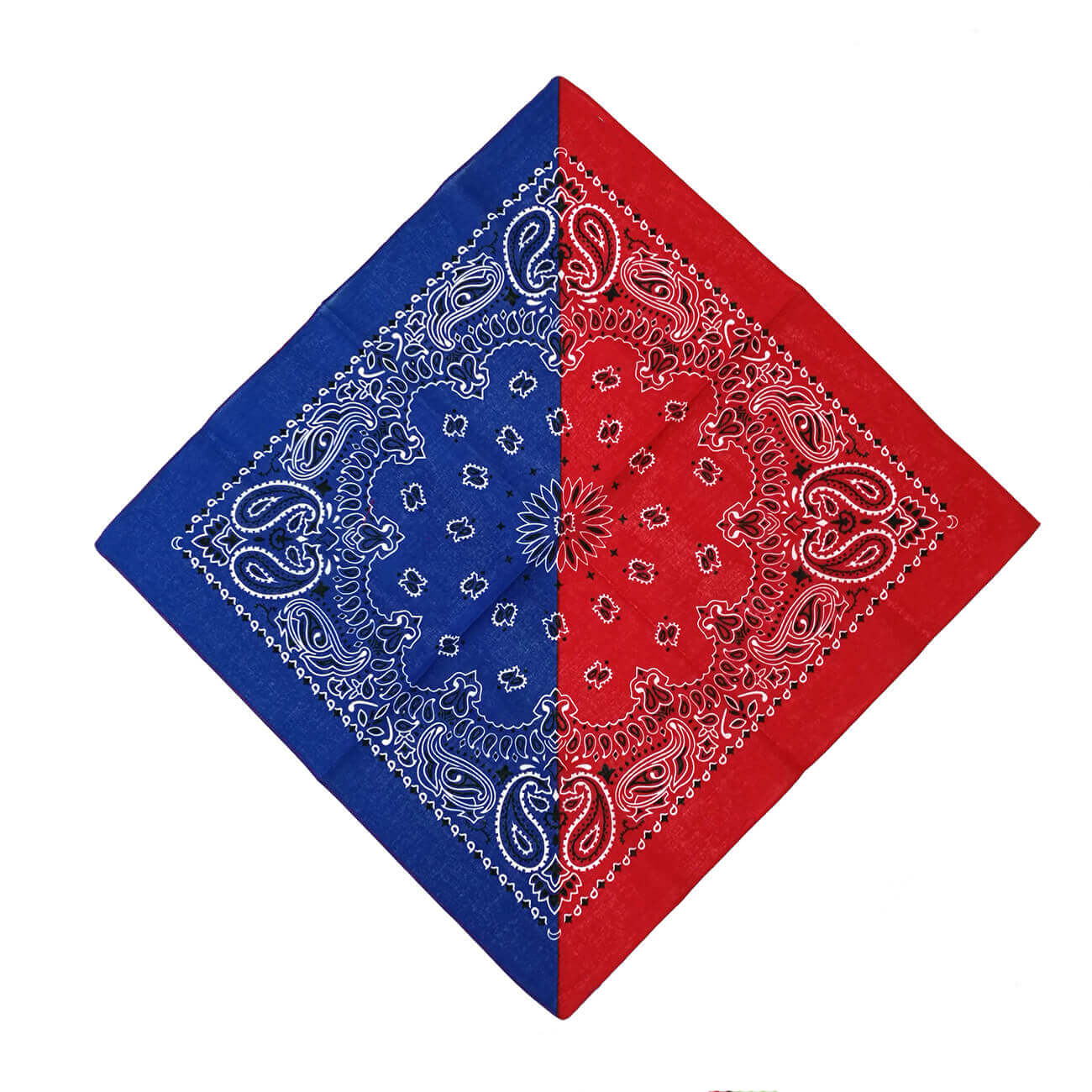 Two-tone stitching cotton paisley bandana-detail picture