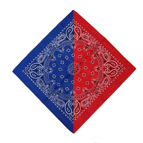 Two-tone stitching cotton paisley bandana-detail picture