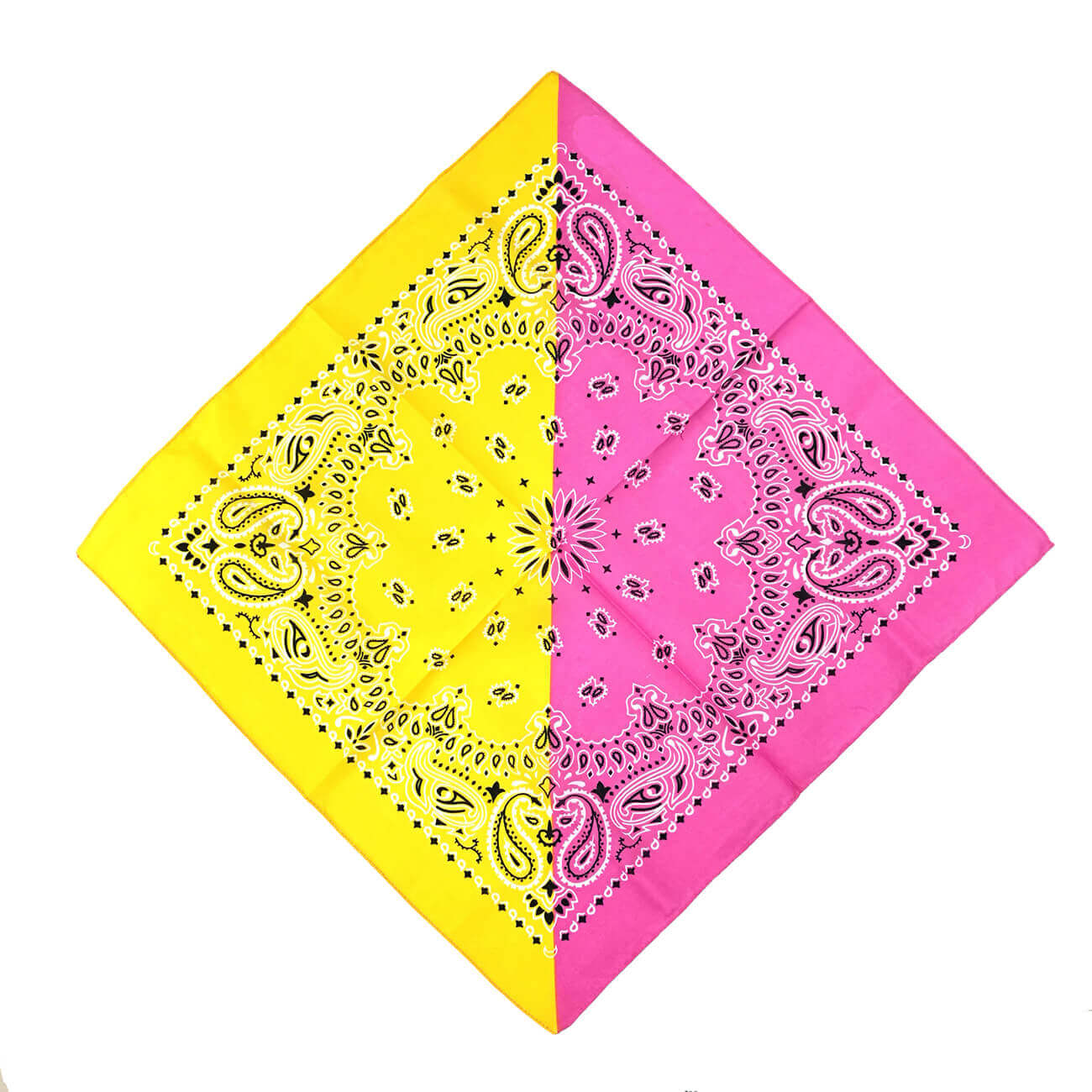 Two-tone stitching cotton paisley bandana-detail picture