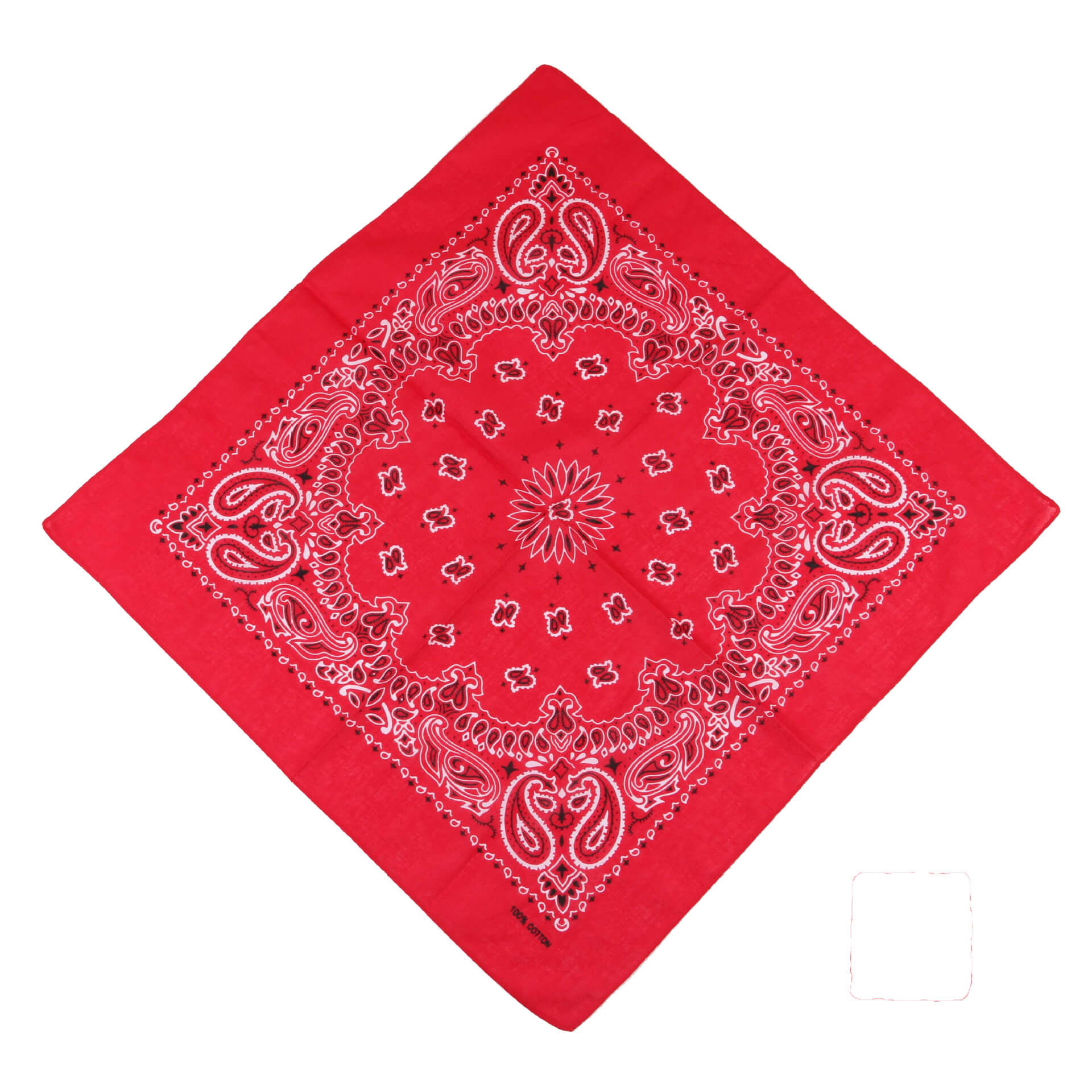 Red-Classic Western Cotton Paisley bandana-Side Picture