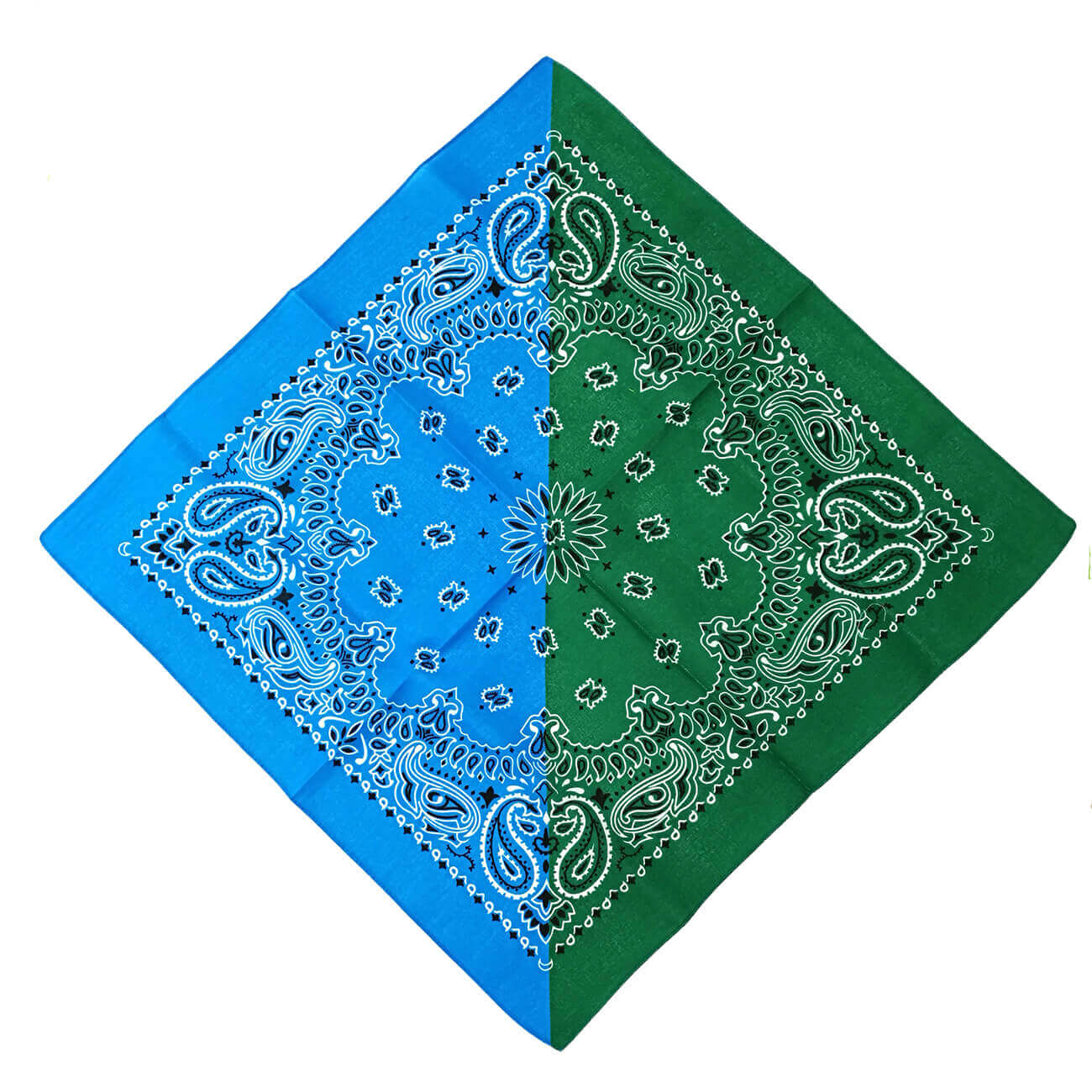 Two-tone stitching cotton paisley bandana-detail picture