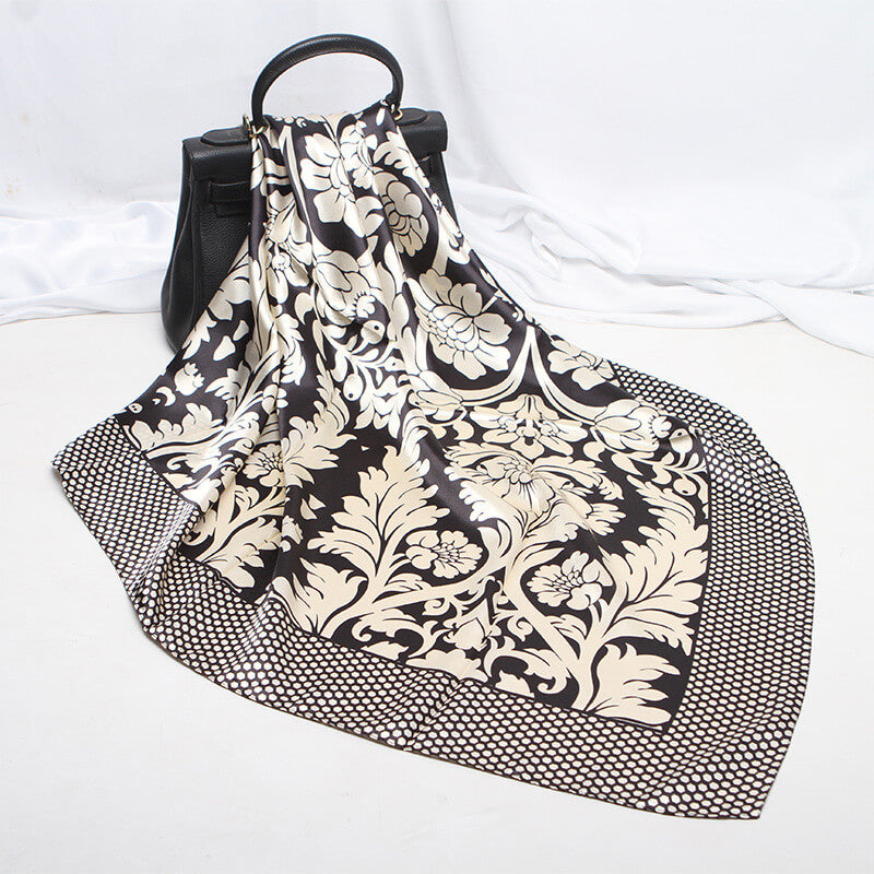 35” Large Satin Square Head Scarf-Detail Picture