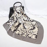 35” Large Satin Square Head Scarf-Detail Picture