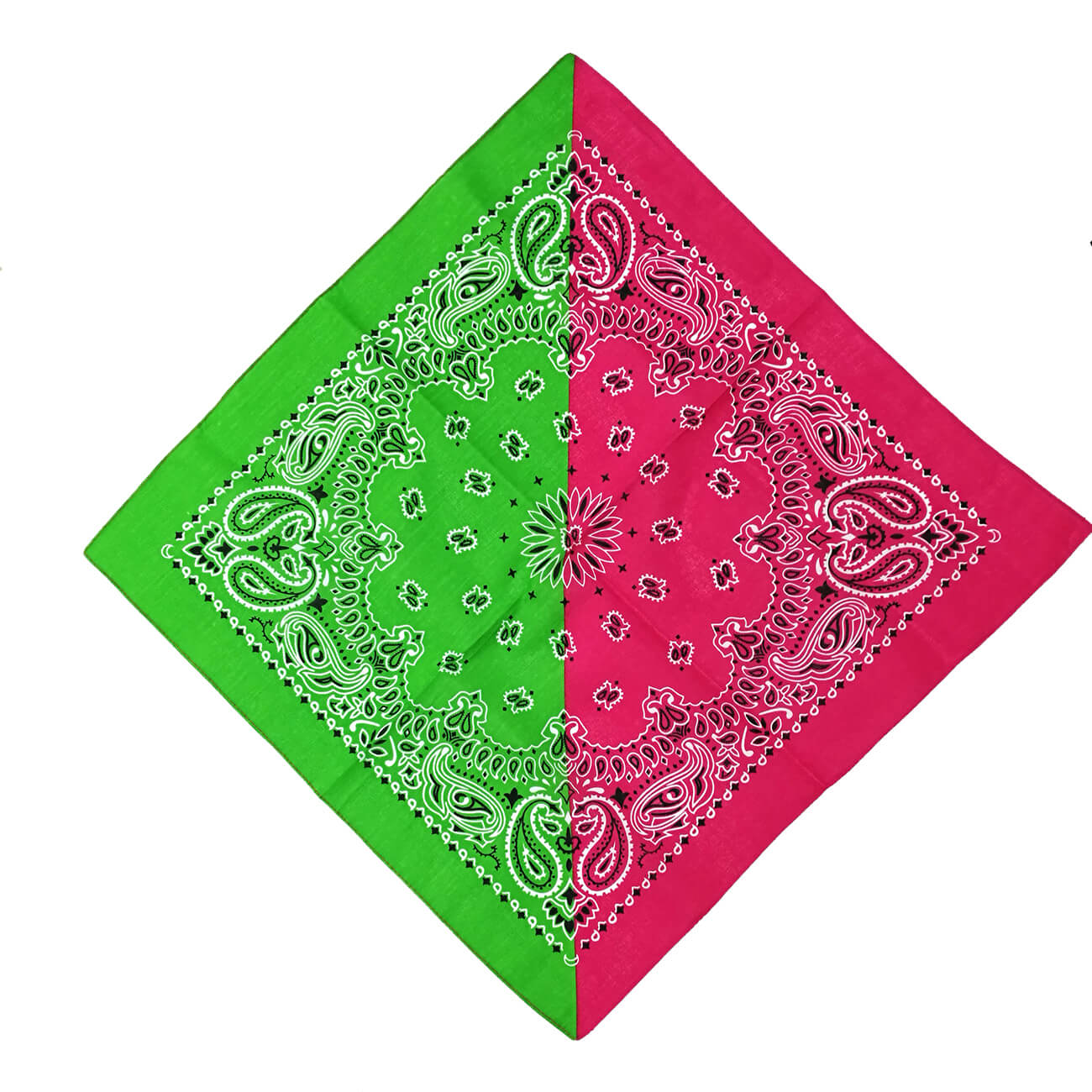 Two-tone stitching cotton paisley bandana--detail picture