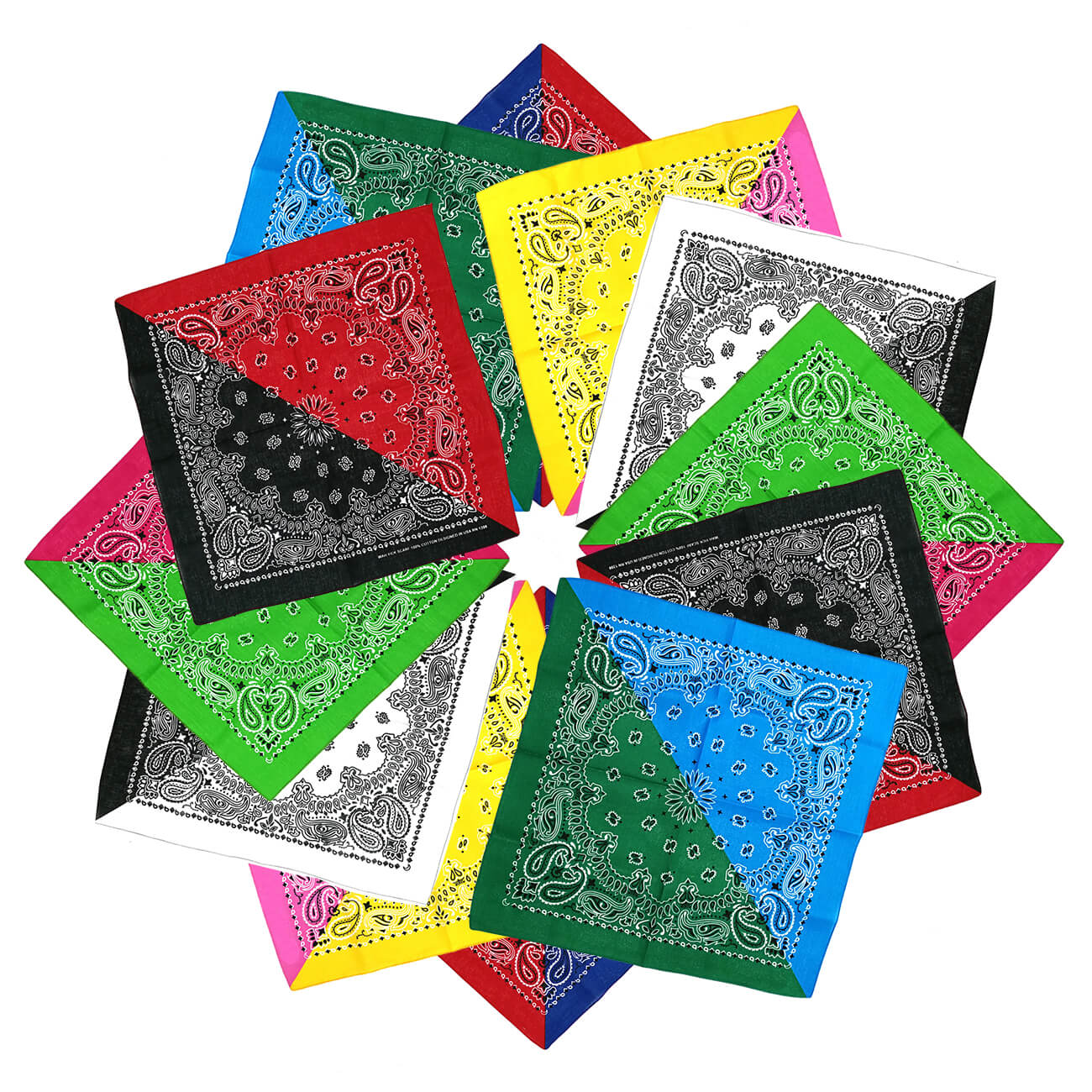 Two-tone stitching cotton paisley bandana-main picture