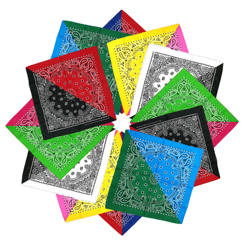 Two-tone stitching cotton paisley bandana-main picture