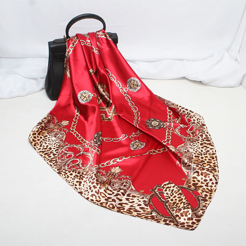 35” Large Satin Square Head Scarf-Detail Picture