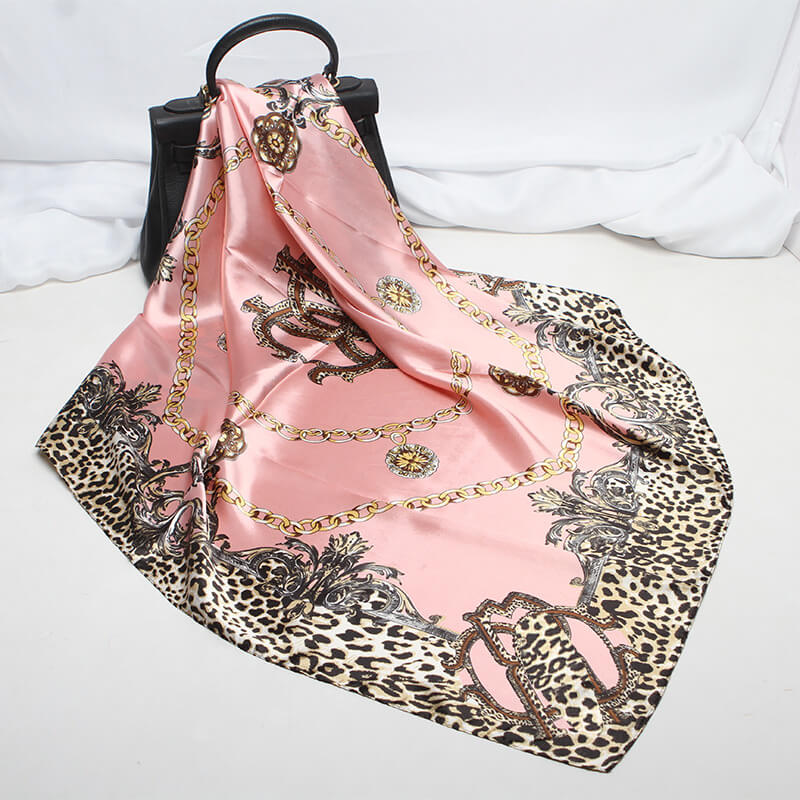 35” Large Satin Square Head Scarf-Detail Picture