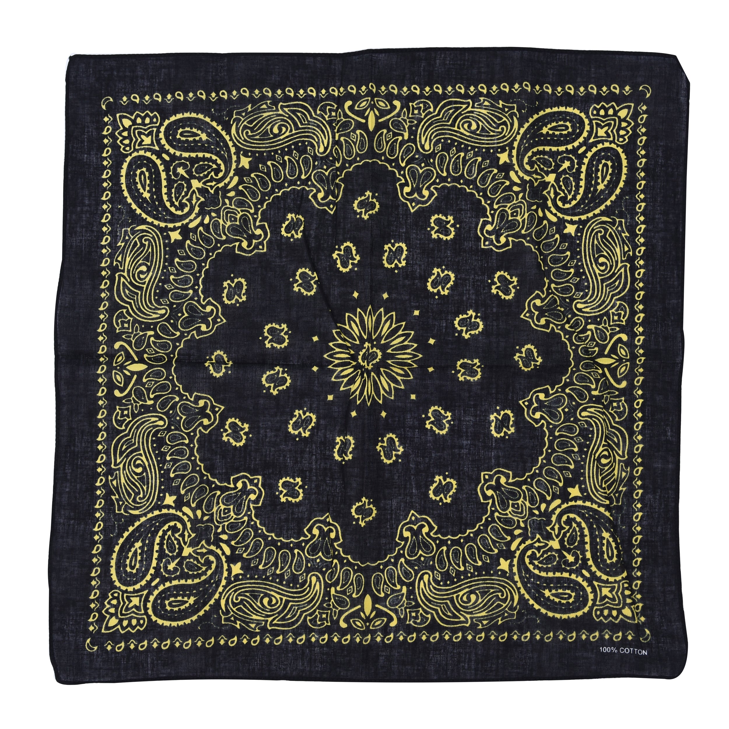 Novelty Print Paisley Cowboy Bandana Party Favor Scarf Headband Handkerchiefs-yellow
