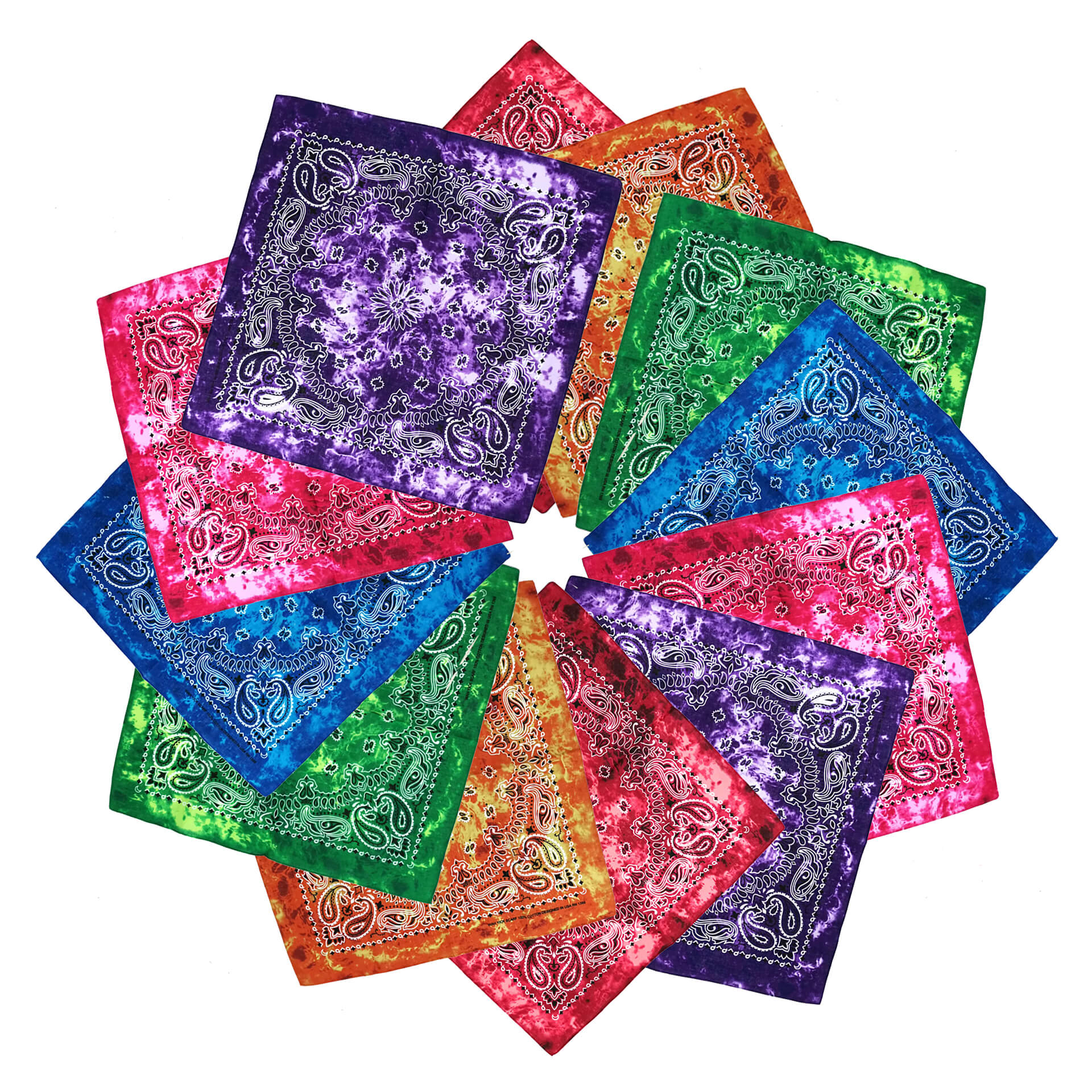 Tie Dye Cotton Paisley Bandana Cowboy Handkerchief-Main Picture