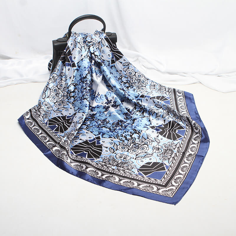 35” Large Satin Square Head Scarf-Detail Picture