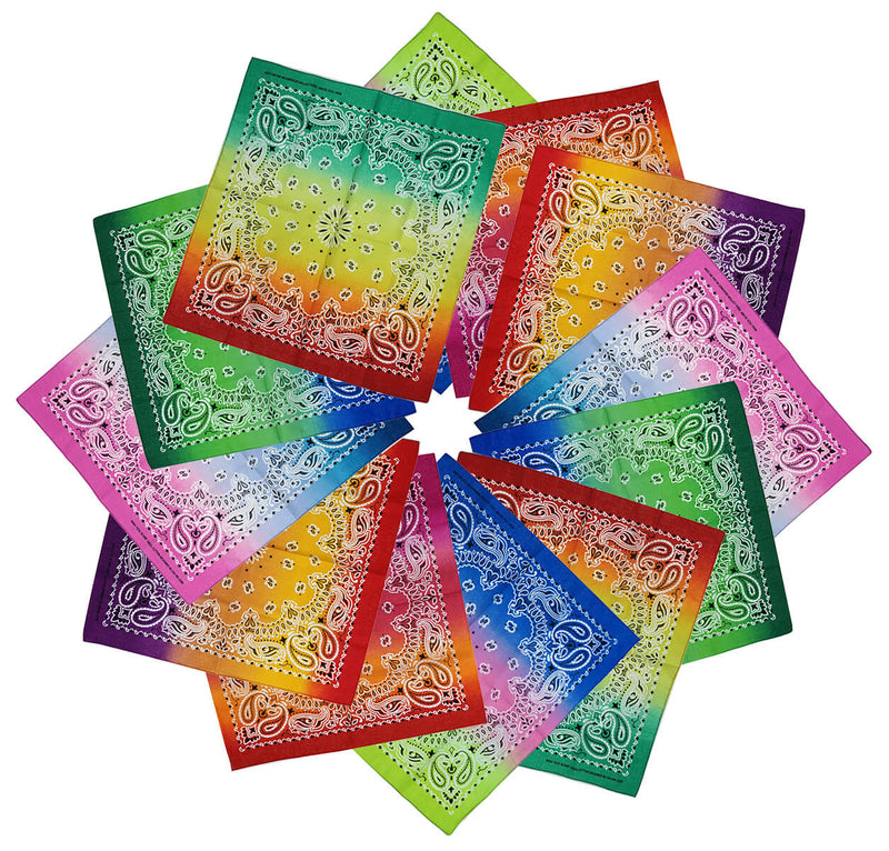 Novelty Gradient Cotton Bandana Paisley Print Head Wrap Handkerchief-Main Picture